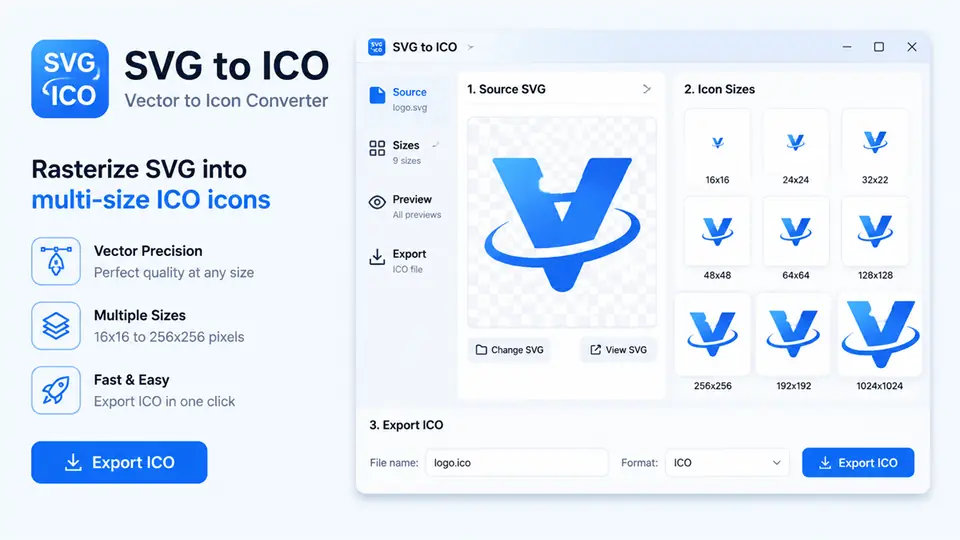 SVG to ICO conversion SVG to ICO converter preview